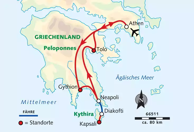Karte der Reise 66511