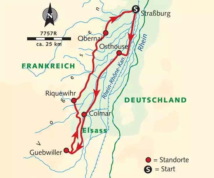 Karte der Reise 7757R